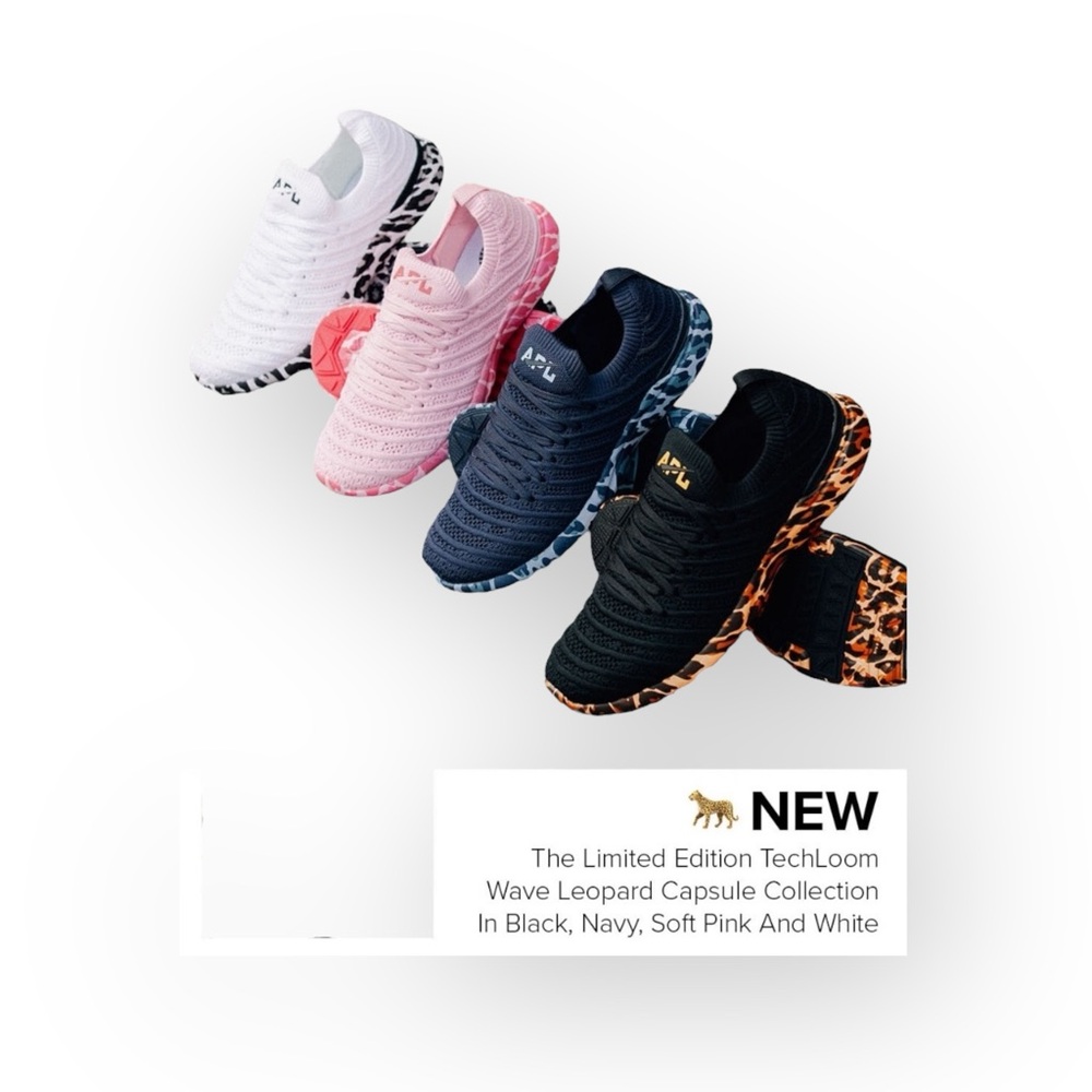 APL x Anthropologie ᯾ Techloom Wave Running Shoe Sneaker ᯾ Black Leopard 8 8.5M - Picture 15 of 16